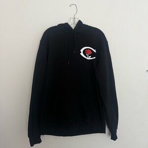 NEW Carre Paris France Men's Black Hoodie Rose Sz L